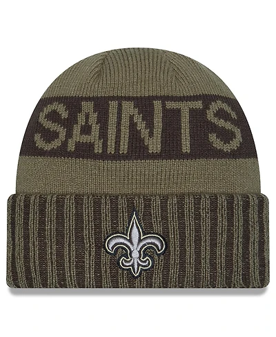 New Era Men's Dark Green New Orleans Saints 2025 Salute to Service Cuffed Knit Hat