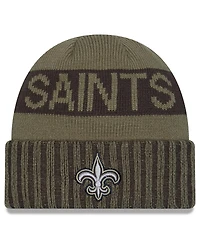 New Era Men's Dark Green New Orleans Saints 2025 Salute to Service Cuffed Knit Hat