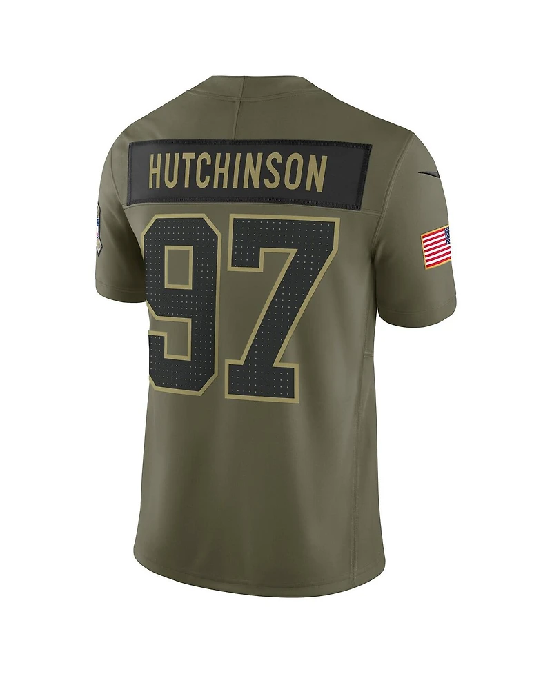 Nike Men's Aidan Hutchinson Olive Detroit Lions 2025 Salute to Service Limited Jersey