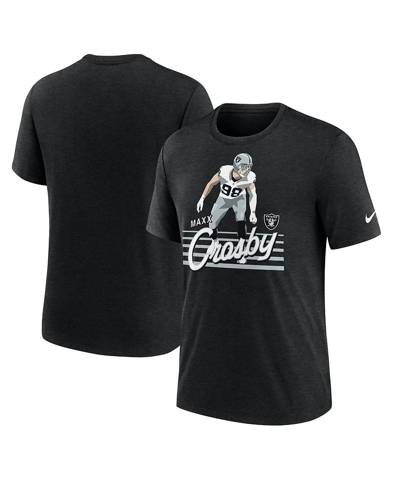 Nike Men's Maxx Crosby Heather Black Las Vegas Raiders Player Graphic T-Shirt