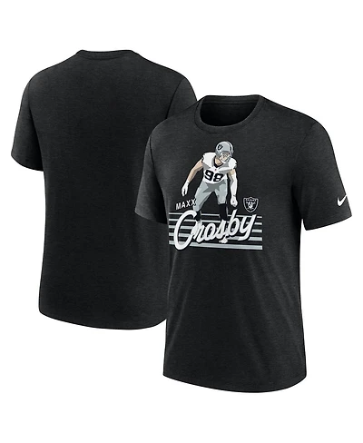 Nike Men's Maxx Crosby Heather Black Las Vegas Raiders Player Graphic T-Shirt
