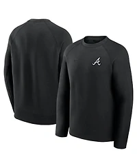 Nike Men's Black Atlanta Braves Tech Fleece Raglan Sweatshirt