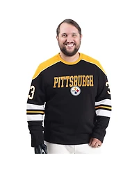 G-iii Sports by Carl Banks Men's Black Pittsburgh Steelers Adaptive Lord Stanley Crewneck Sweatshirt