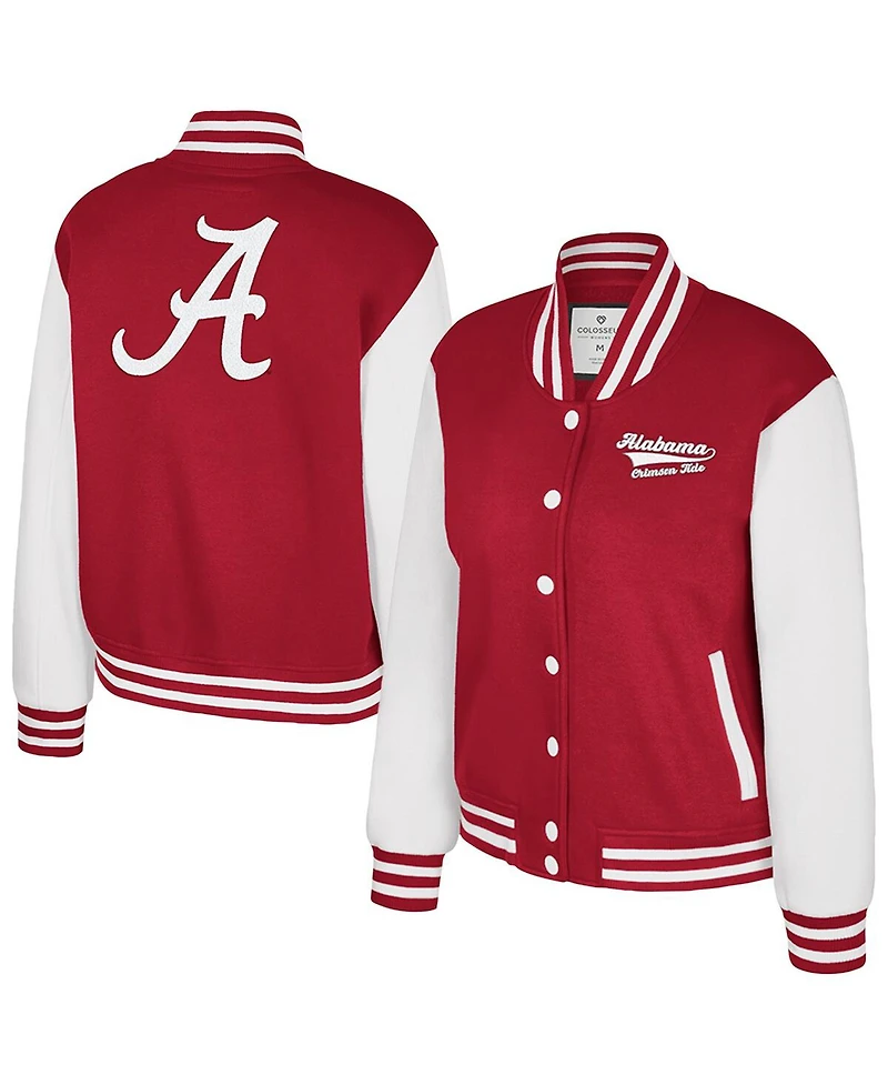 Colosseum Women's Crimson Alabama Tide French Baguette Full Snap Fleece Jacket