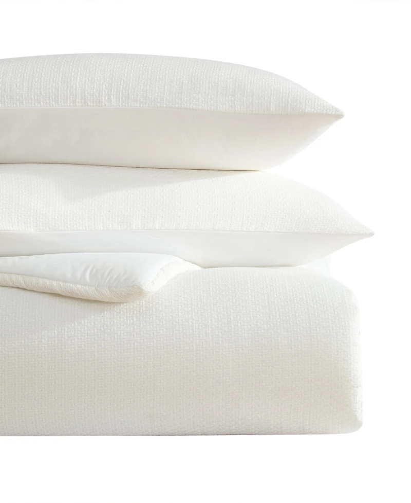Vera Wang Threaded Basketweave Cotton 3-Pc. Comforter Set, King