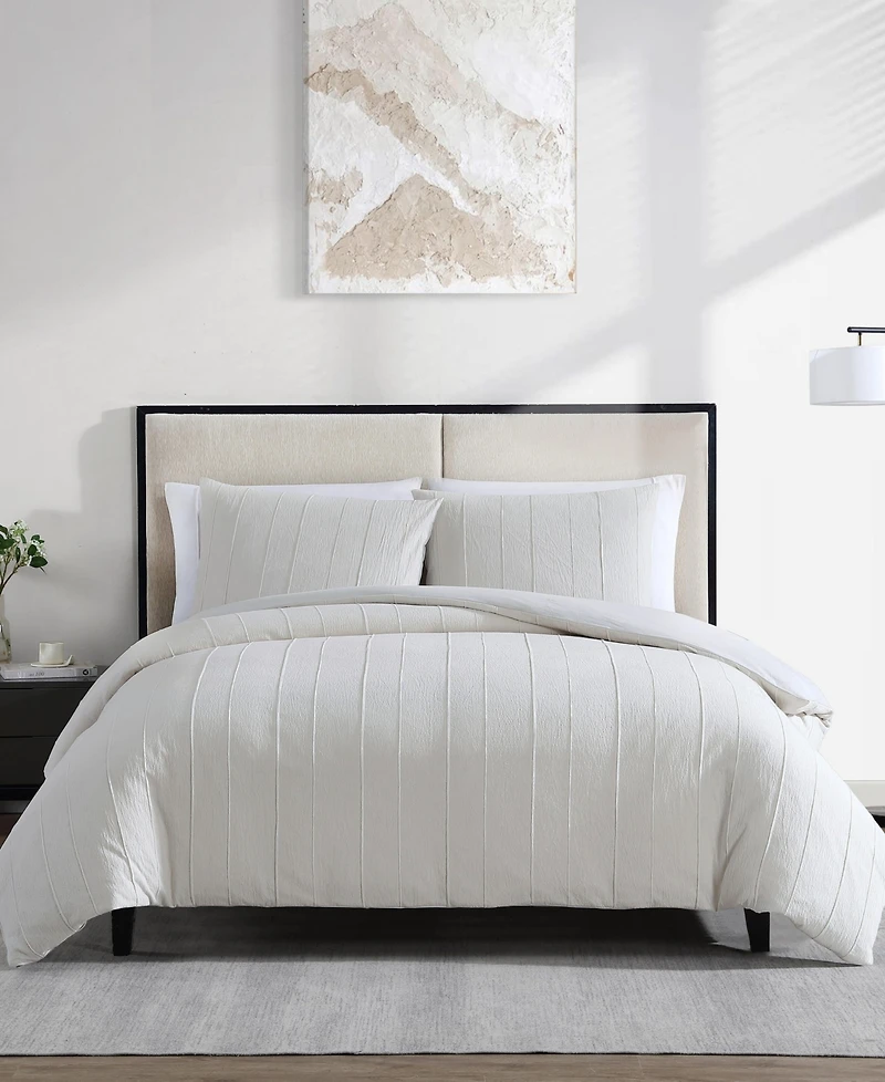 Vera Wang Woven Tucks Jacquard 3-Pc. Comforter Set