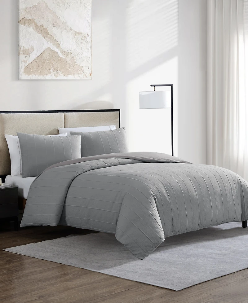 Vera Wang Woven Tucks Jacquard 3-Pc. Comforter Set