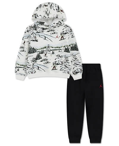 Jordan Boys 4-7 2-Piece Printed Hoodie and Jogger Pants Set
