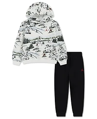 Jordan Boys 4-7 2-Piece Printed Hoodie and Jogger Pants Set