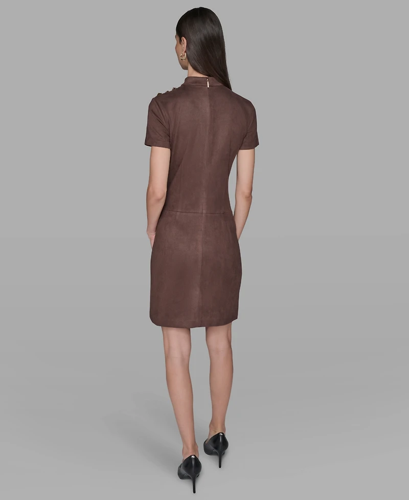 Karl Lagerfeld Paris Women's Mock Neck Pocket Dress