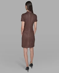 Karl Lagerfeld Paris Women's Mock Neck Pocket Dress