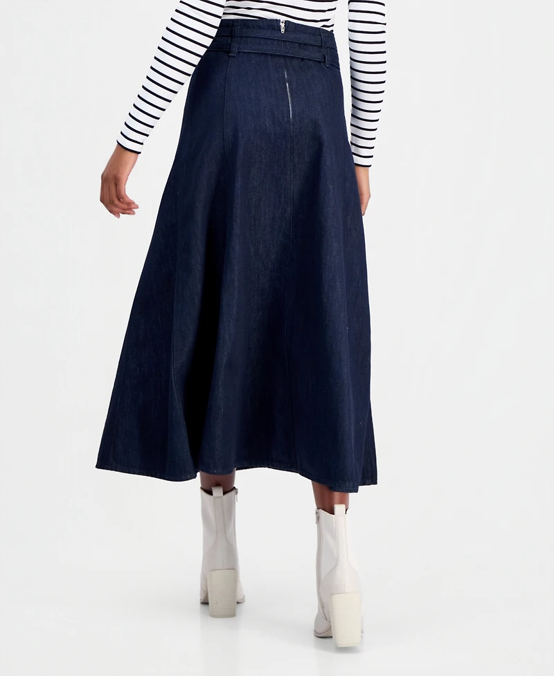 Guess Women's Ria Belted Denim Midi Skirt