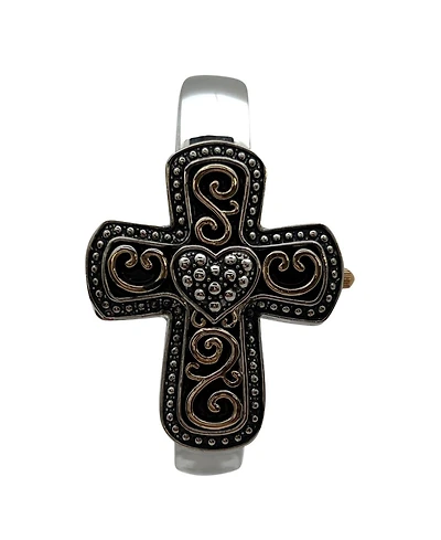 Olivia Pratt Two Tone Cross Shape Bangle Women Watch