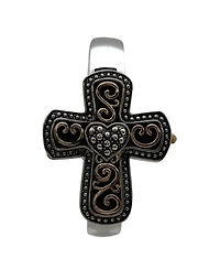 Olivia Pratt Two Tone Cross Shape Bangle Women Watch