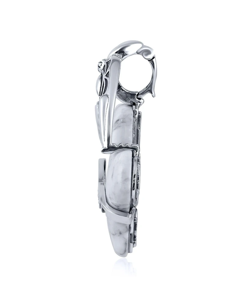 American West Jewelry Sterling Silver White Howlite Rabbit "Trickster" Pendant Enhancer