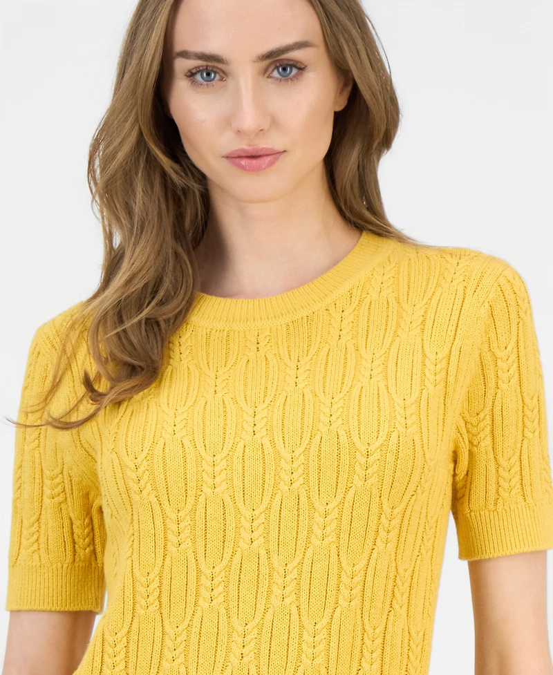 Nautica Women's Cotton Cable-Knit Sweater