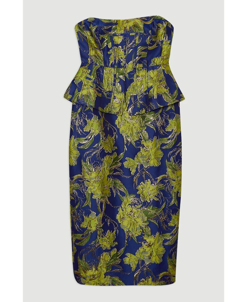 Karen Millen Petite Floral Jacquard Midi Pencil Dress