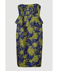Karen Millen Petite Floral Jacquard Midi Pencil Dress