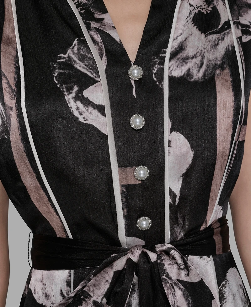 Karl Lagerfeld Paris Women's Printed Midi Dress