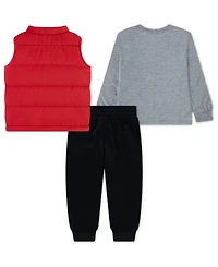 Nike Boys Toddler 2T-4T 3-Piece Sportswear Crewneck T-Shirt, Vest and Pants Set