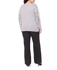 Vince Camuto Plus Sequined V-Neck Cardigan Sweater