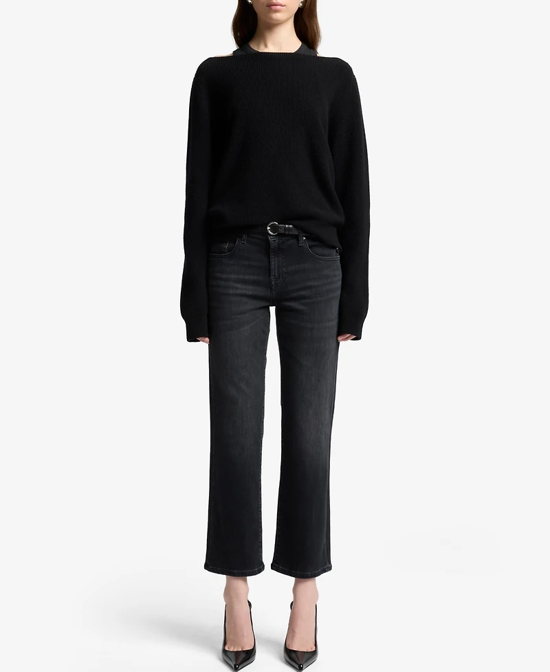 7 For All Mankind Women's Calie Straight Leg Ankle Jeans