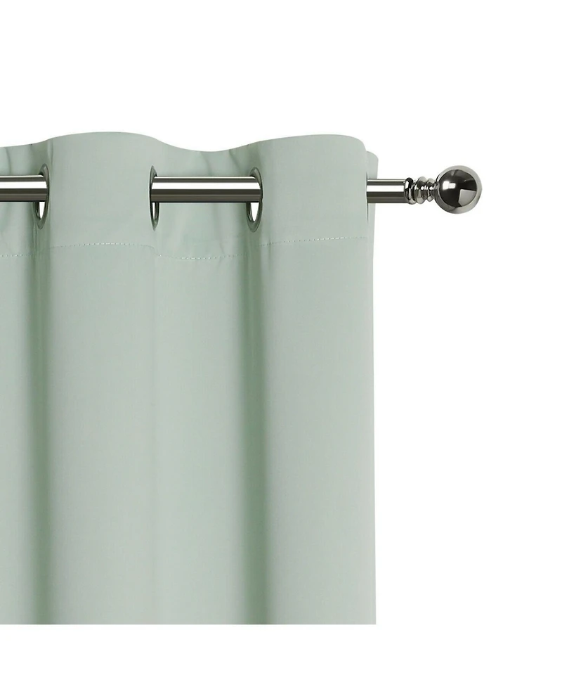 Kate Aurora Hotel Living 2 Pack 100% Blackout Grommet Top Sage Green Curtain Panels - 50 in. W x 90 in. L, Sage Green