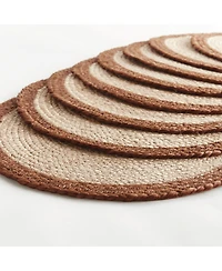 Napa Home & Garden Jute Coil Round Placemats, Set of 8 - Natural/Rust