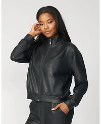 Cable & Gauge Women's Coated Cropped Bomber Jacket