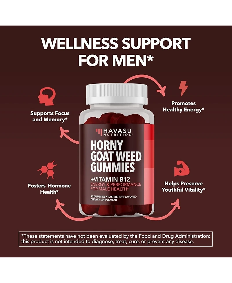 Havasu Nutrition Goat Weed Gummies, Raspberry, 30ct
