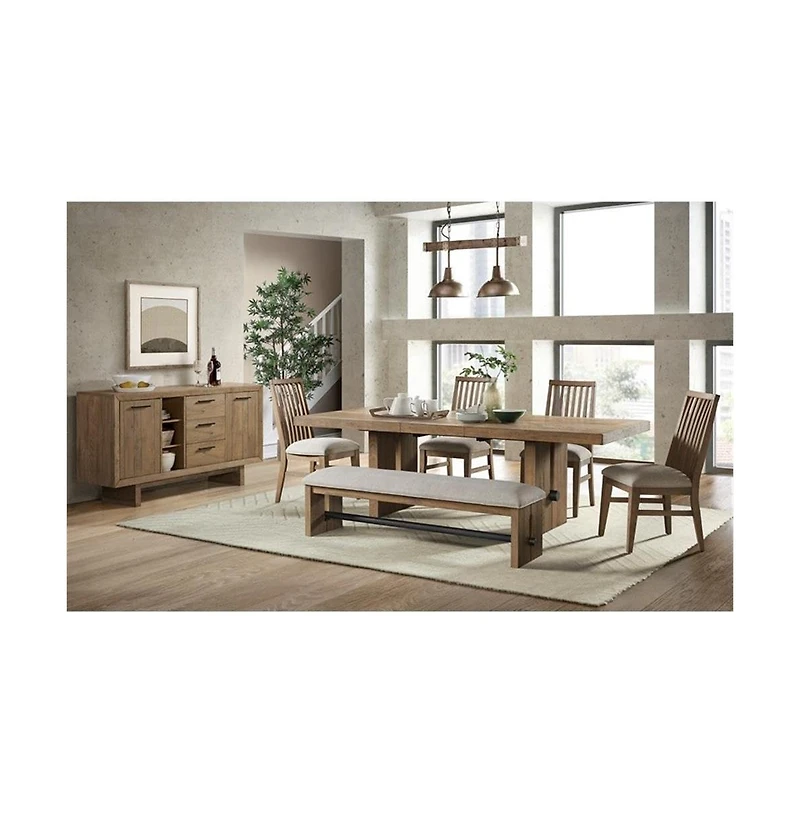 Intercon Bench, 64"" Backless in Weathered Oak