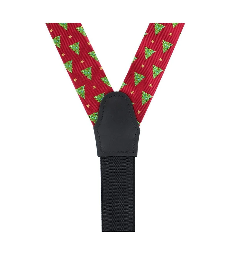 Trafalgar Men's Oh Christmas Tree Novelty Silk Button End Suspenders