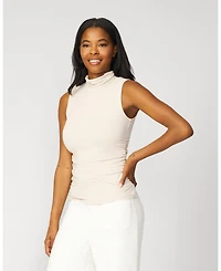 Cable & Gauge Women's Sculpt Sleeveless Turtleneck Tank