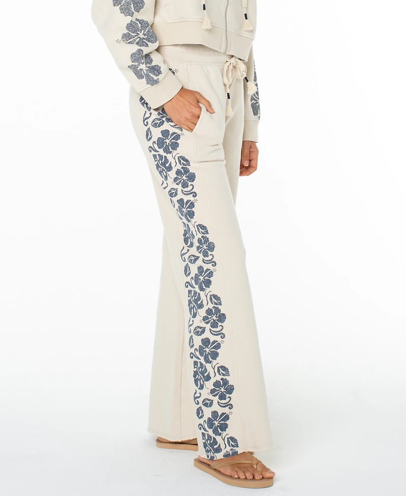 Roxy Juniors' Fringing Reefs Graphic Wide-Leg Sweatpants