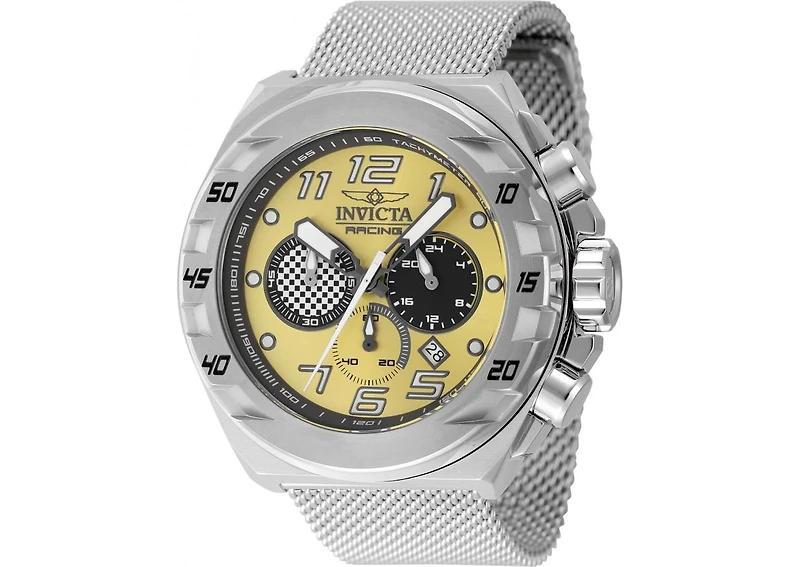 Invicta Men's 47199 Invicta Racing Quartz Chronograph Black, Yellow Dial Watch