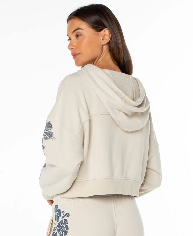 Roxy Juniors' Fringing Reefs Graphic Zip-Front Hoodie