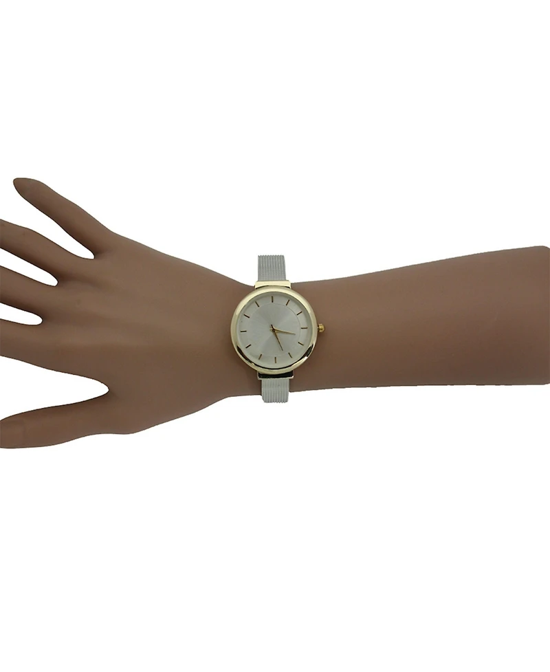 Olivia Pratt Two Tone Shiny Face Textured Bangle Watch
