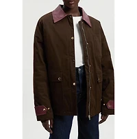 Karen Millen Quilted Contrast Collar Barn Jacket