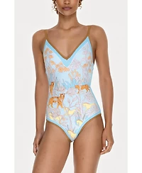 Jessie Zhao New York Jungle Adventure Reversible V-Neck One-Piece Swimsuit