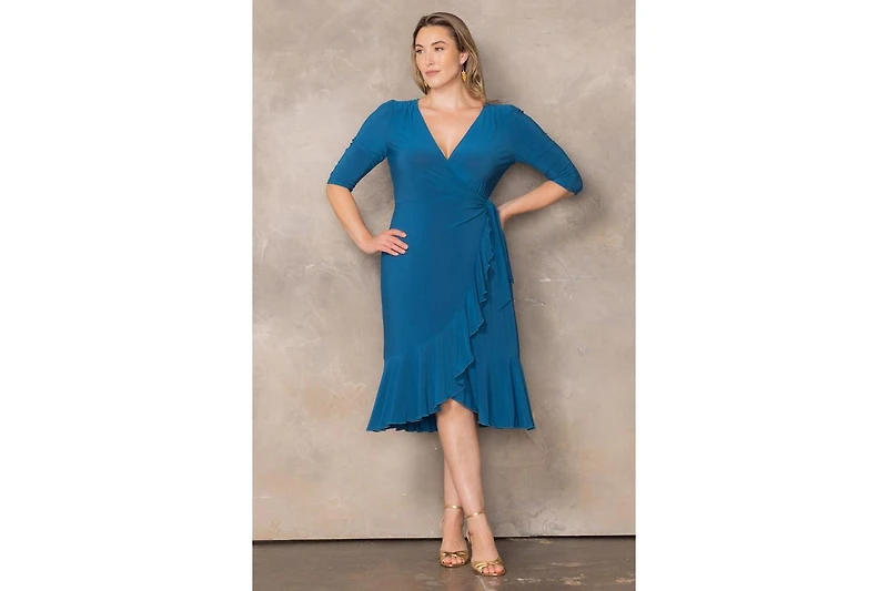 Kiyonna Plus Mademoiselle Lace Cocktail Dress with Sleeves