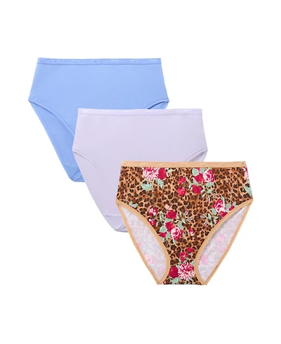 Avenue Women's Hi-Cut Cotton/Spandex Panty 3-Pack