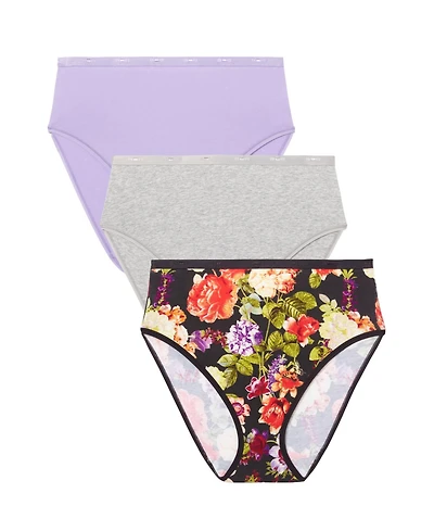 Avenue Women's Hi-Cut Cotton/Spandex Panty 3-Pack