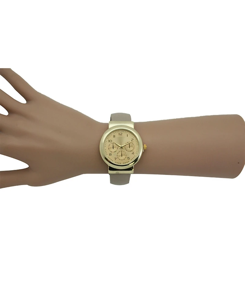 Olivia Pratt Gray And Gold Three Dials Classic Bangle Watch