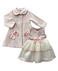Blueberi Boulevard Baby Girls 2-Piece Houndstooth Coat and Dress Set