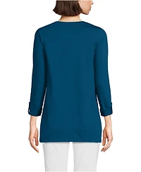 Lands' End Women's Supima Cotton Adjustable 3/4 Sleeve Boatneck Tunic