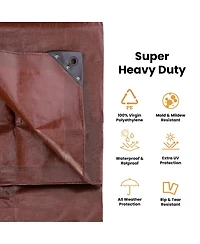 8 oz. Poly Tarpaulin 10x20 Silver & Black