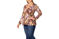 Kiyonna Women's Plus Abigail Long Sleeve Twist Top
