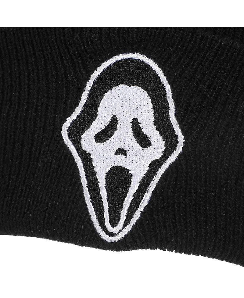 Ghostface Men's Embroidered Face Logo On Black Cuff Beanie