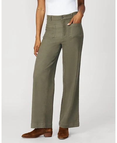 Cable & Gauge Women's High Rise Flare Twill Pant
