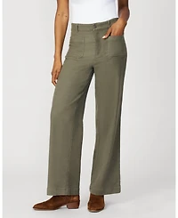 Cable & Gauge Women's High Rise Flare Twill Pant
